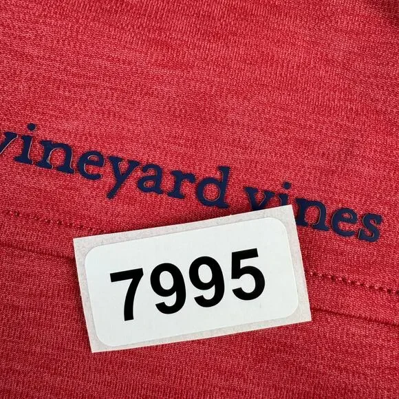 Vineyard Vines Red On-The-Go Shep Golf Pullover Performance 1/4 Zip Size Large - Picture 11 of 11